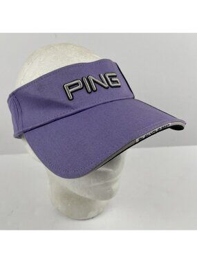 Ping Golf Visor Women’s Adjustable Hook And Loop Mr. Ping Figure Lavender